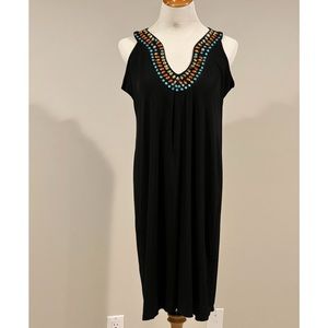 Black Jewelled Neckline Dress